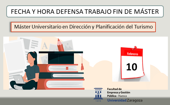 Fecha y hora defensa TFM Máster  Universitario Dirección y Planificación del Turismo