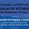 Horarios apertura salas de estudio