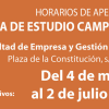 Horarios apertura sala de estudios Campus Huesca