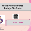 Fecha y hora defensa TFG 