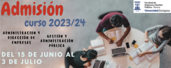 Admisión Unizar curso 2023/24