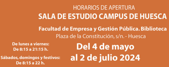 Horarios apertura sala de estudios Campus Huesca