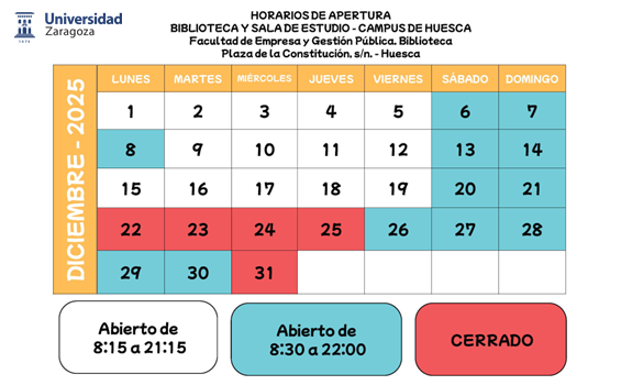 Horario sala de estudios