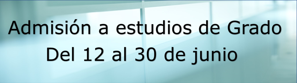 Admisión a estudios de Grado
